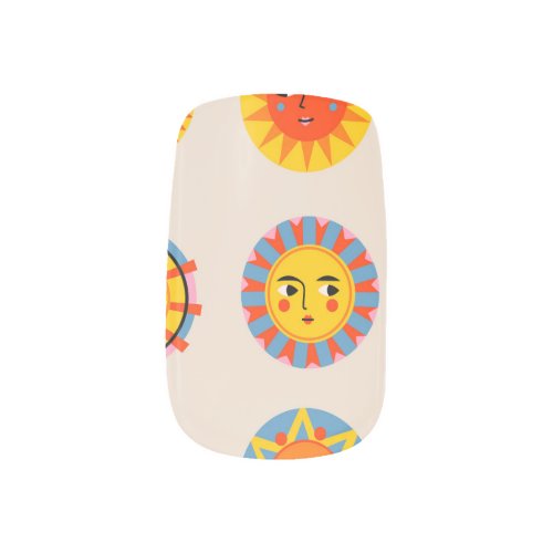 Abstract suns ethnic seamless pattern minx nail art