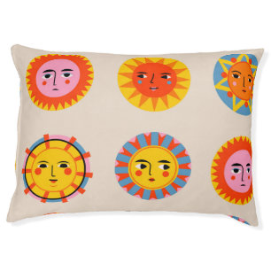 Abstract suns: ethnic seamless pattern. pet bed