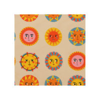 Abstract suns: ethnic seamless pattern.