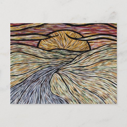 Abstract Sunset Art Postcard