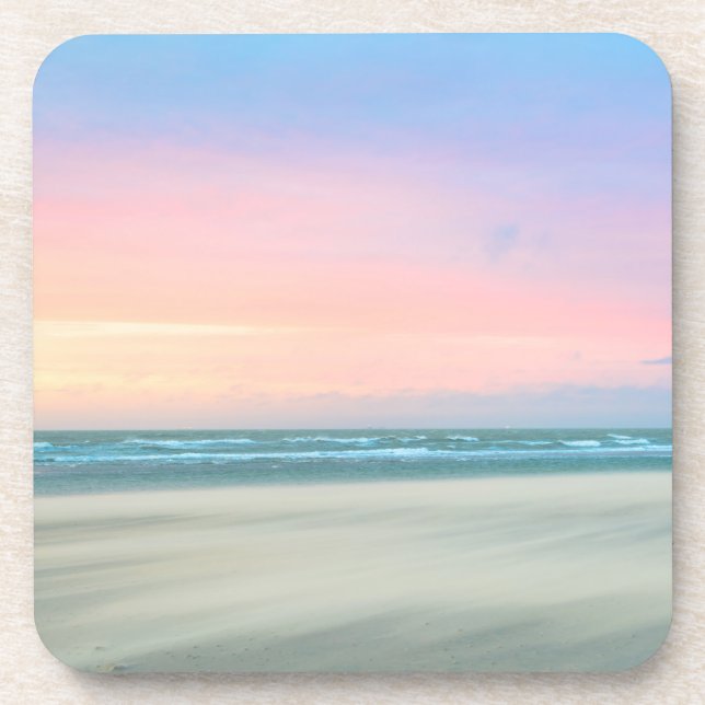 Abstract sunset at the beach in the Hague Beverage Coaster (Front)