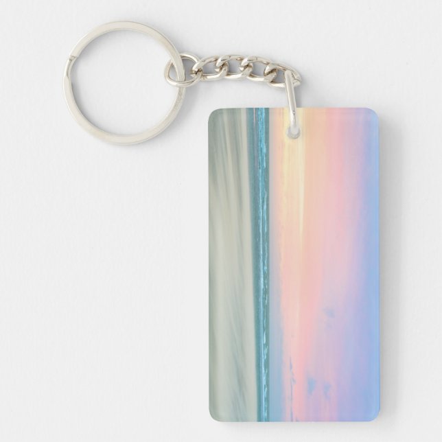Abstract sunset at the beach in the Hague Keychain (Front)