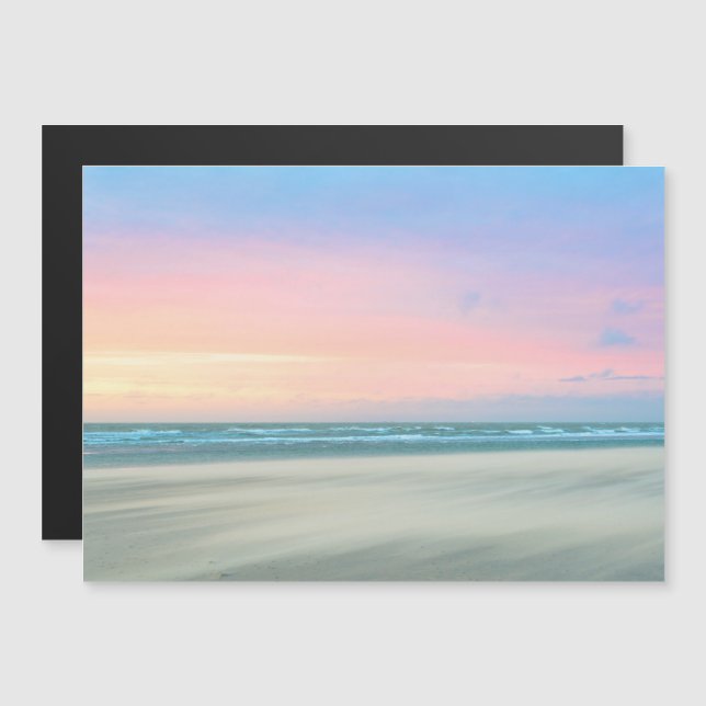 Abstract sunset at the beach in the Hague Magnetic Invitation (Front/Back)