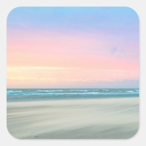 Abstract sunset at the beach in the Hague Square Sticker