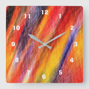 Abstract Sunset Colors Clock