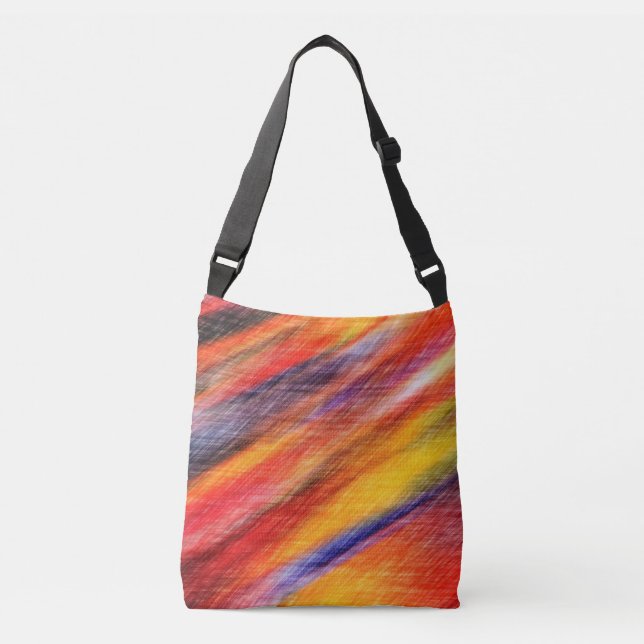 Abstract Sunset Colors Crossbody Bag (Front)