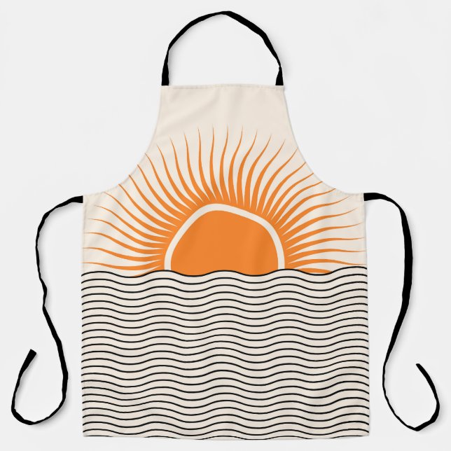 Abstract sunset: geometric boho decor. apron (Front)