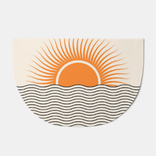 Abstract sunset: geometric boho decor. doormat