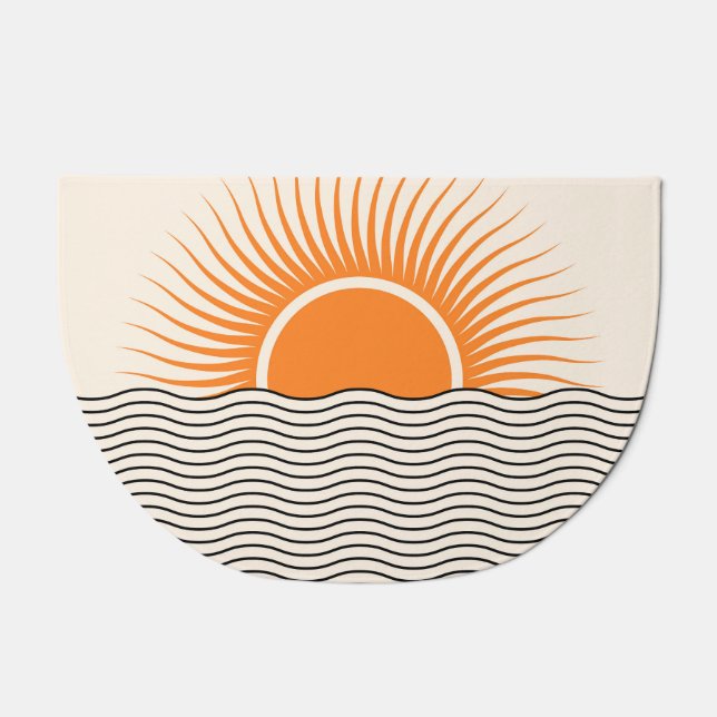 Abstract sunset: geometric boho decor. doormat (Front)