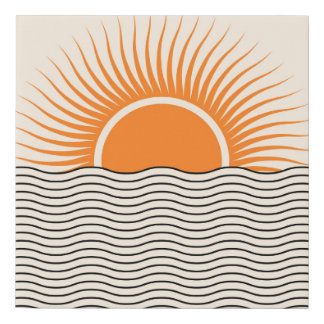 Abstract sunset: geometric boho decor. faux canvas print