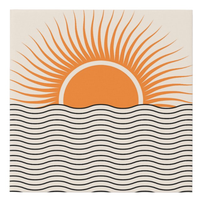 Abstract sunset: geometric boho decor. faux canvas print (Front)