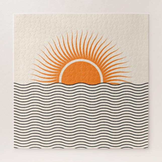 Abstract sunset: geometric boho decor. jigsaw puzzle (Vertical)