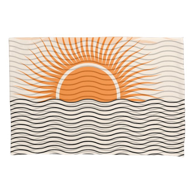 Abstract sunset: geometric boho decor. pillow case (Front)