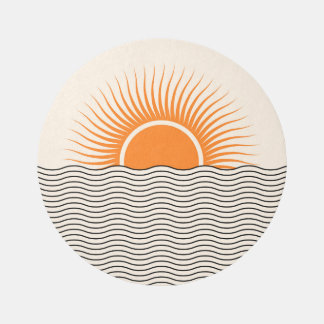 Abstract sunset: geometric boho decor. rug