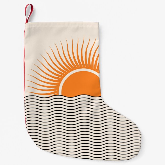 Abstract sunset: geometric boho decor. small christmas stocking (Front)
