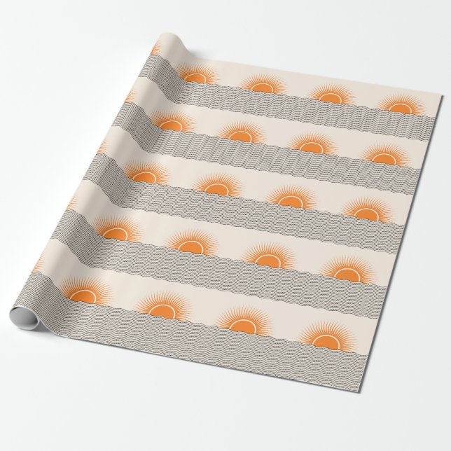Abstract sunset: geometric boho decor. wrapping paper (Unrolled)
