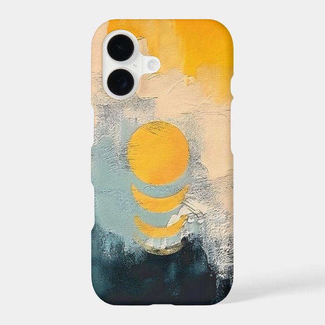 Abstract Sunset – Golden Calm Over Horizons iPhone Case (Back)