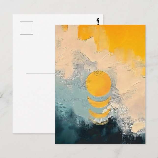 Abstract Sunset – Golden Calm Over Horizons Postcard (Front/Back)