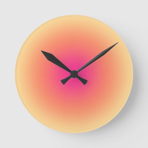 Abstract Sunset Gradient Round Clock