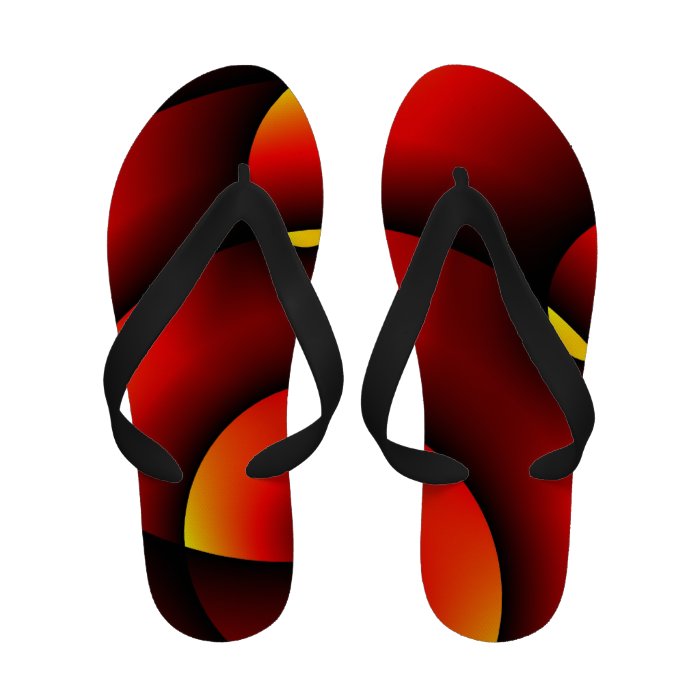 Abstract Sunset in Orange Swirls Sandals