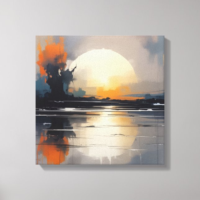 Abstract Sunset Landscape canvas wall Art (Front)
