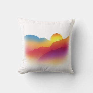 Abstract Sunset Landscape Throw Pillow