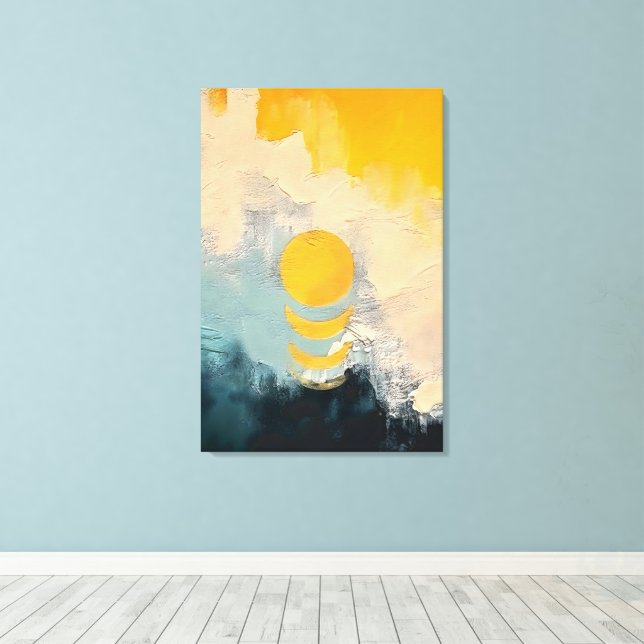Abstract Sunset Minimalist Art Canvas Print (Insitu(Wood Floor))