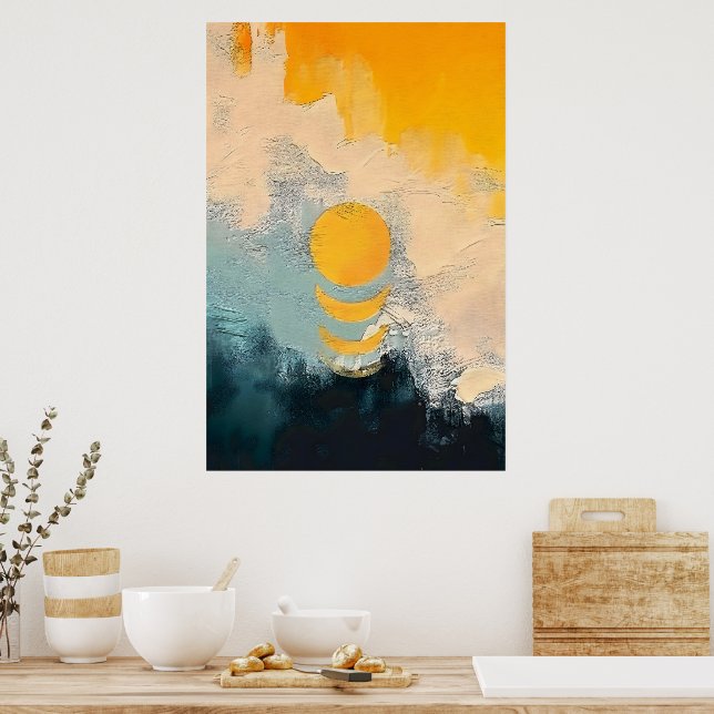 Abstract Sunset Minimalist Art Poster (Kitchen)