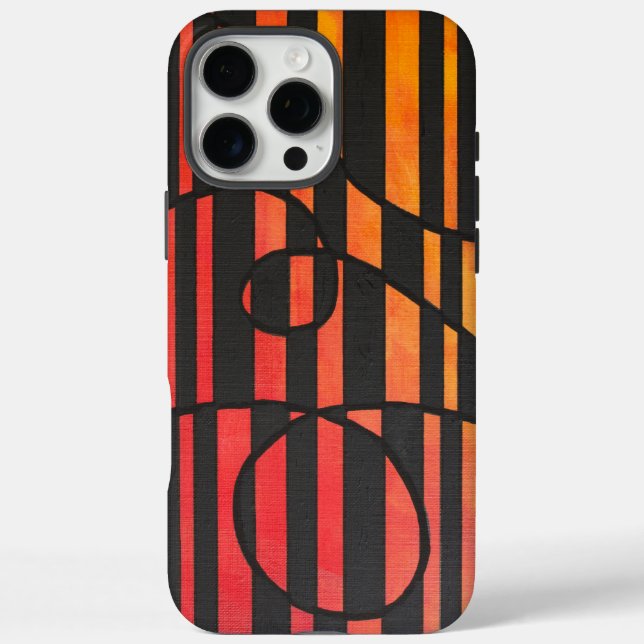 Abstract Sunset Stripes with Bold Geometric Shapes Case-Mate iPhone Case (Back)