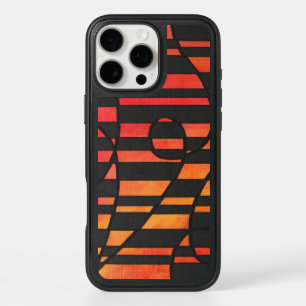 Abstract Sunset Stripes with Bold Geometric Shapes iPhone 16 Pro Max Case