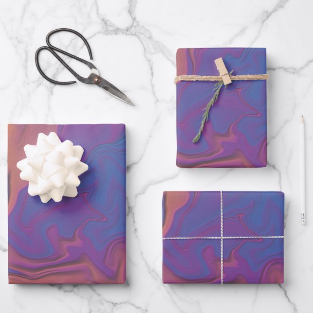 Abstract Sunset Wrapping Paper Sheets (Front)