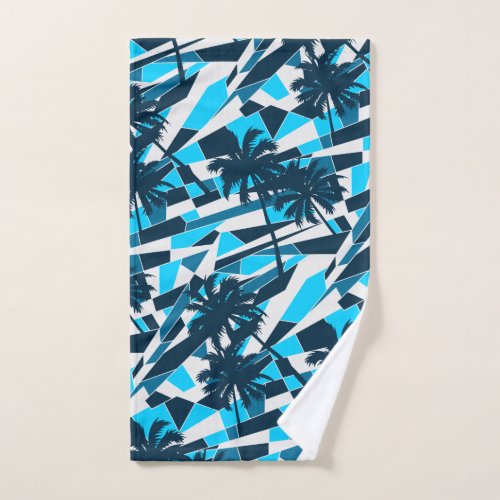 Abstract surf palm trees hand towel 