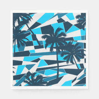 Abstract surf palm trees napkins