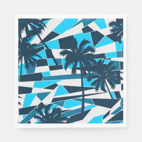 Abstract surf palm trees napkins