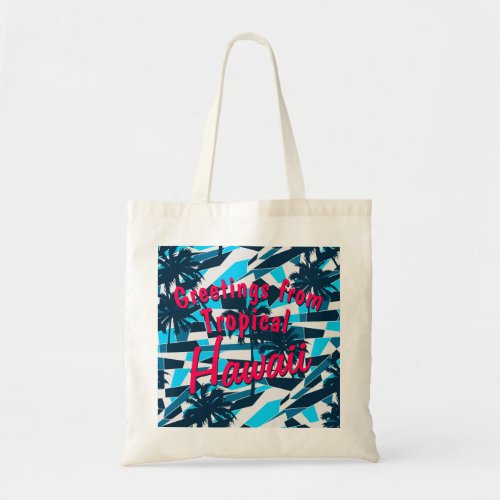 Abstract surf palm trees tote bag