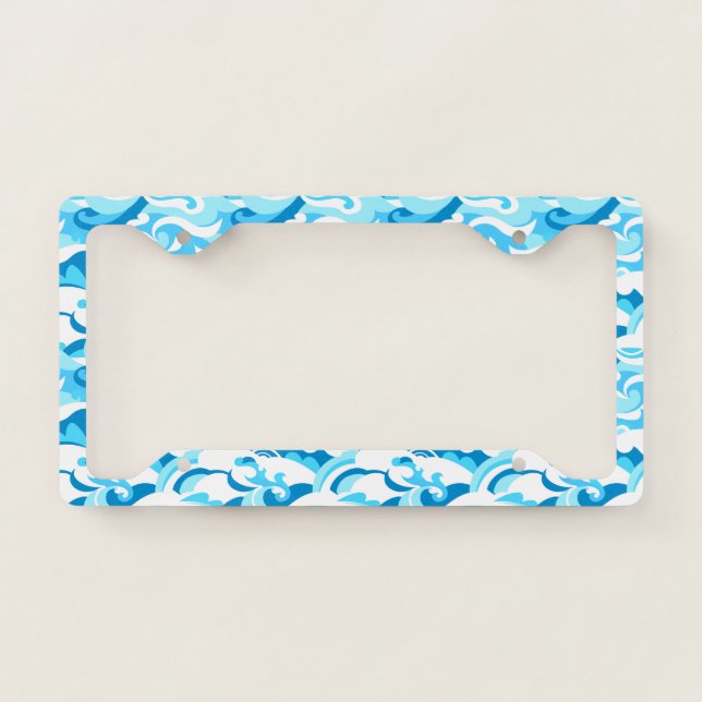 Abstract surf waves license plate frame (Front)