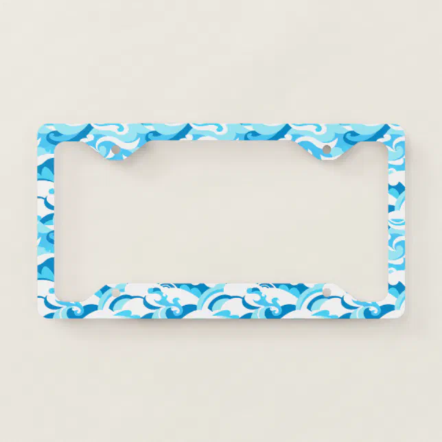 Abstract surf waves license plate frame Zazzle
