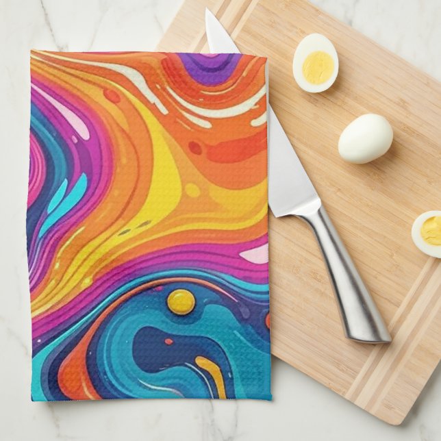 Abstract surface artwork 1200 - KItchen Towel (Quarter Fold)