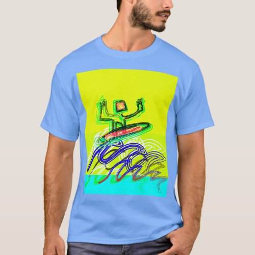 Abstract Surfer Illustration Premium  T_Shirt