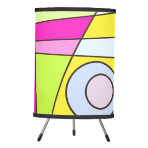 Abstract Surfing Bright Pink Green Bubblegum Tripod Lamp