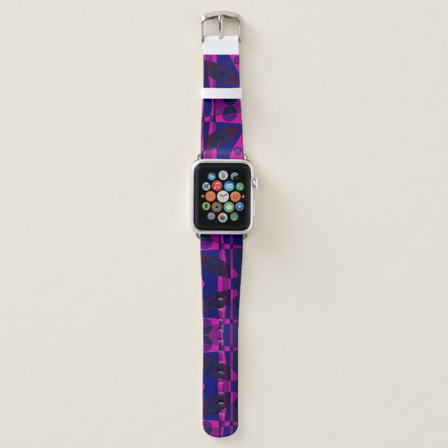 Abstract Surfing Deep Pink Blue Apple Watch Band (Front)