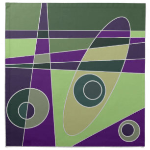 Abstract Surfing Green Purple Cloth Napkin