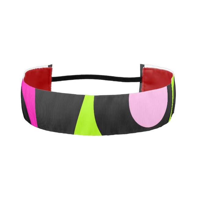 Abstract Surfing Hot Pink Lime Green Black Athletic Headband (Front)