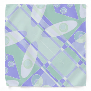 Abstract Surfing Pastel Purple Green 1 Bandana