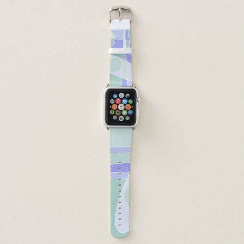 Abstract Surfing Pastel Purple Green Apple Watch Band