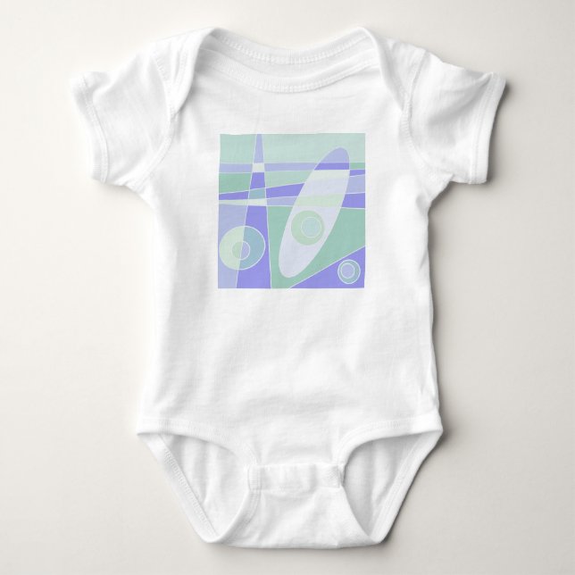 Abstract Surfing Pastel Purple Green Baby Bodysuit (Front)