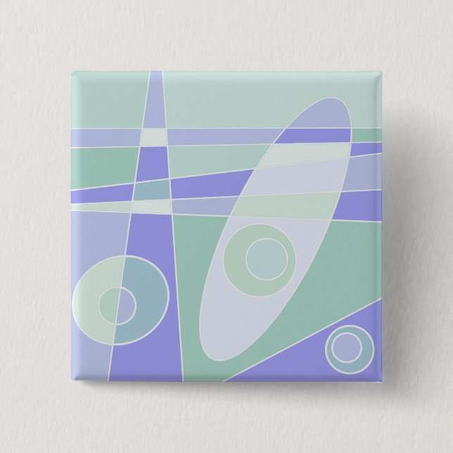 Abstract Surfing Pastel Purple Green Button (Front)