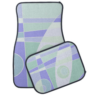 Abstract Surfing Pastel Purple Green Car Floor Mat