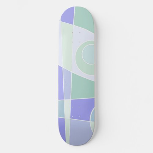 Abstract Surfing Pastel Purple Green Skateboard