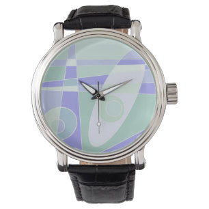 Abstract Surfing Pastel Purple Green Watch